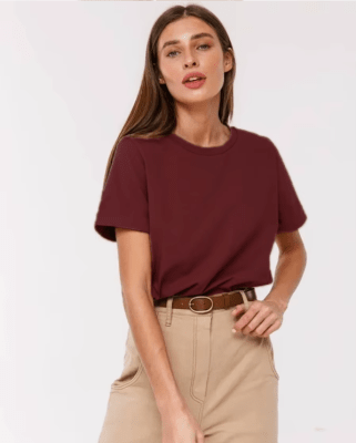 Polera Básica Rocio Burdeos para Mujer1
