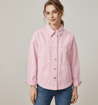 Chaqueta Denim Mujer Selene Rosa2