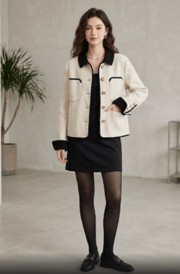 Abrigo de lana mujer Beige genova1