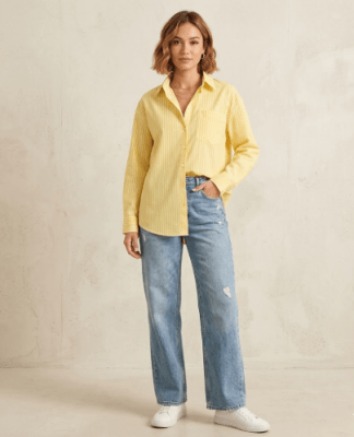 Camisa de Rayas Amarilla Amalfi Mujer1