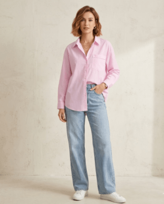 Camisa de rayas Rosa amalfi mujer1
