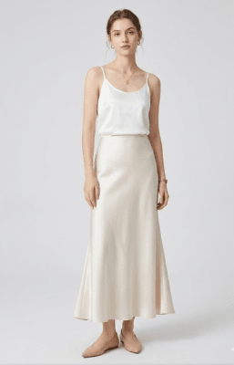 Falda Satinada Beige Mujer Zoe1
