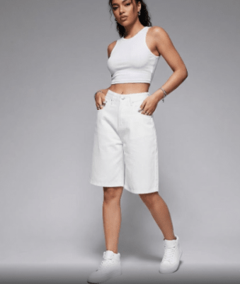 Pantalón Cortos Culotte Blanco Verona Mujer1