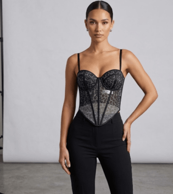 Corset Animal Print Gris Mujer1