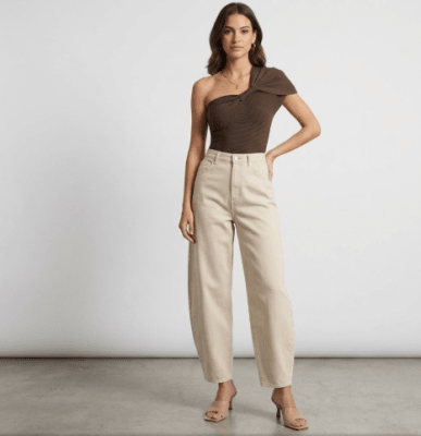 Top asimétrico Chocolate elvira mujer1