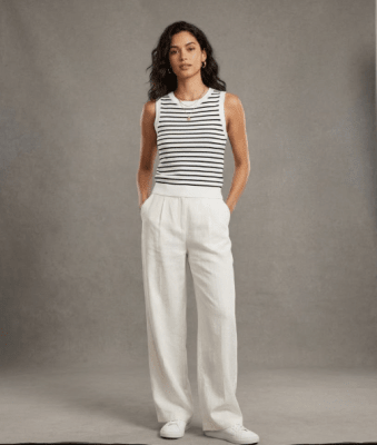 Camiseta Rayas Ajustada Celine Blanca1