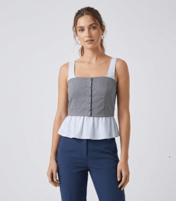 Top Peplum Ajustado Anais Gris Mujer1