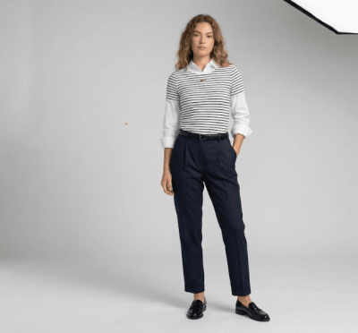 Polera Mujer Rayada Blanca y Negra Manga Corta1