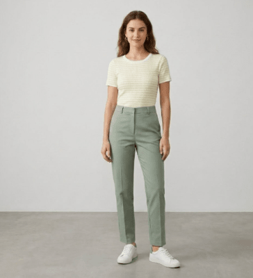 Polera mujer rayada blanca y Amarillo a manga corta4