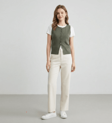 Chaleco charlotte Verde Oliva mujer1
