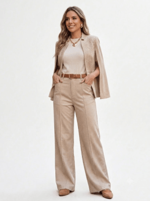 Pantalon Cotele Yasmin Beige Mujer Tiro Alto1
