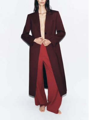 Abrigo largo burdeo Praga Mujer Otoño Invierno1