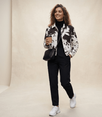 Chaqueta Cow Print Mujer Otoño Invierno1