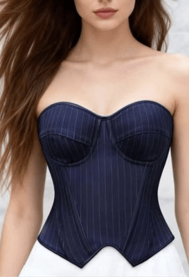 Corset Mujer Alexa Azul Elegante Ajustable1