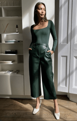 Body Verde cuello cuadrado adele Mujer Elegante1