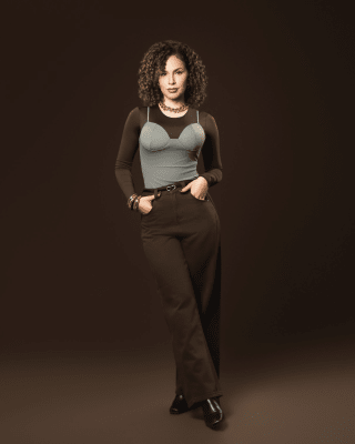 Jeans Barrel Leg Mujer Tiro Alto Café1