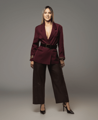 Blazer Oversize Burdeo Berna Mujer Corte Sastre Elegante1