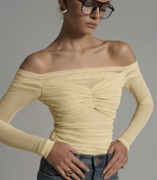 Top Amarillo Alessandria Mujer Casual Elegante1