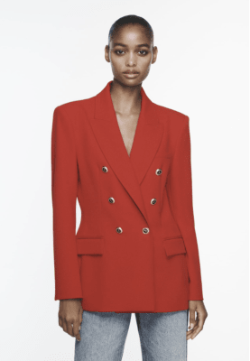 Blazer entallado Rojo Florencia Mujer Corte Sastre Elegante3