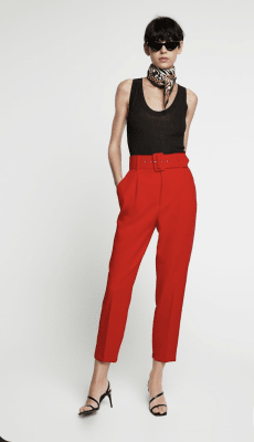 Pantalón de Vestir Mujer Tiro Alto Rojo Sevilla1