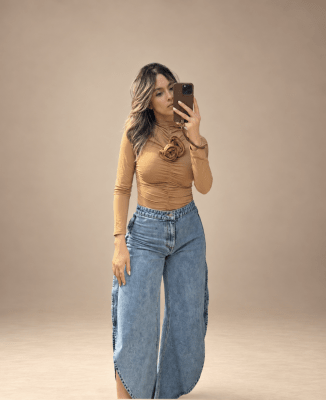 Top Drapeada Camel Sienna para Mujer1