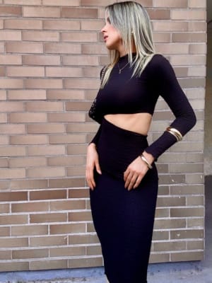 Vestido Ajustado Mujer Seraphina Negro1