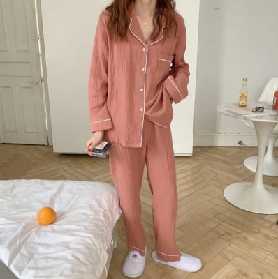 Conjunto de Pijama Largo Suave Sky BlueRaspberry3