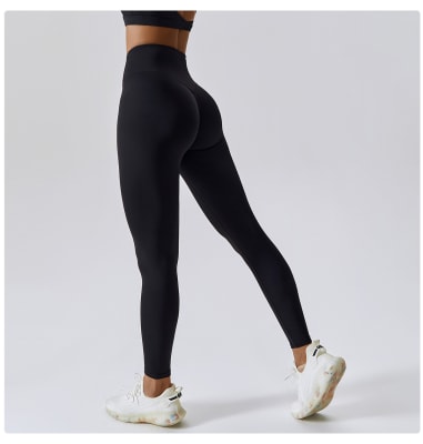 Leggings Deportivos Mujer Tiro Alto Corte V Negros Atenas4
