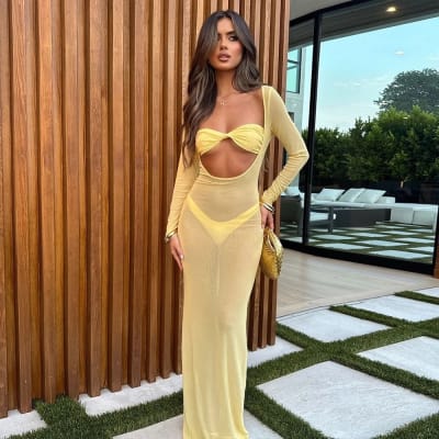 Traje de Baño de Tres Piezas Seychelles Amarillo1