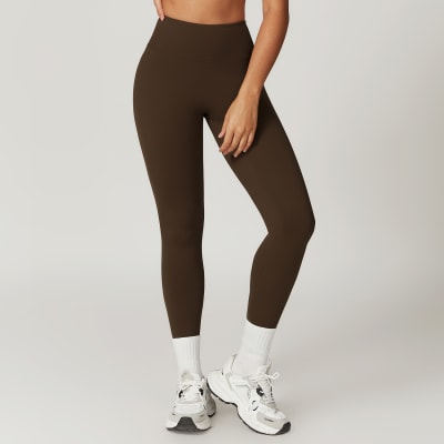 Leggings Liso Corte V Marron Chocolate2