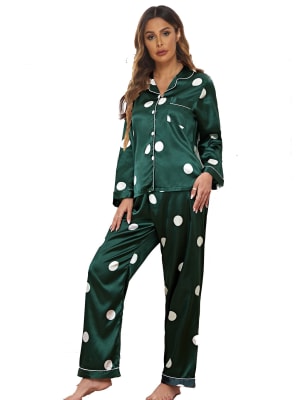 Conjunto De Pijama Largo Lunares1