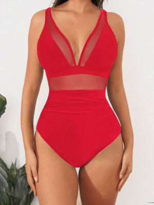 Traje Baño Entero Maldivas Rojo1