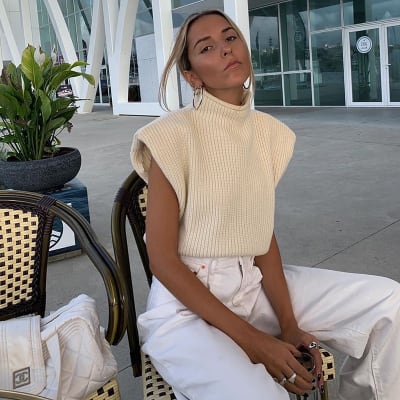 Top Elene Punto Hombreras Marga Marga Beige2