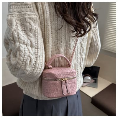 Mini Bolso Rígido Mujer Rosa Tipo Vanity2