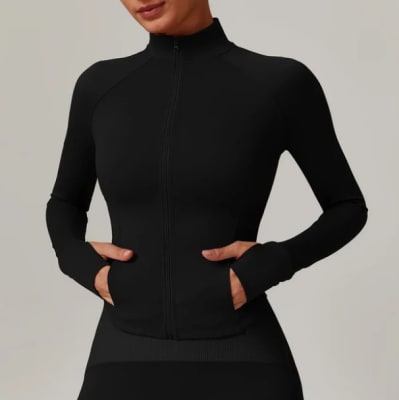 Polerón Aranza Cierre Completo Negro Cuervo2