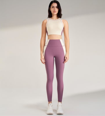 Conjunto Halter Leggins y Peto Sujetador Purpura3