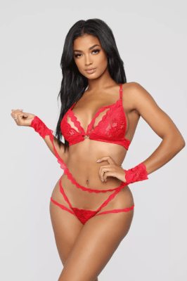 Set Básico Lenceria 3Pcs Rojo1