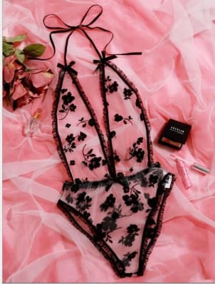 Body Enterito Traslucido Sexi Negro1