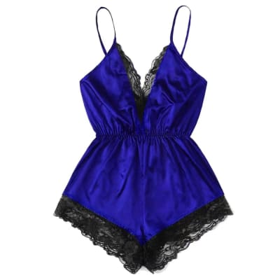 Pijama Enterito Seda Azul1