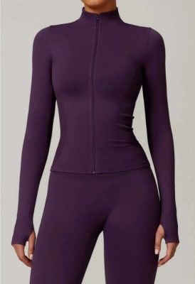 Polerón Roxy  Cierre Completo Morado Uva2