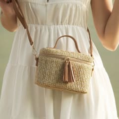 Bolso De Tejido Tulum Beige