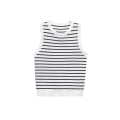 Camiseta Rayas Ajustado Celine Blanco