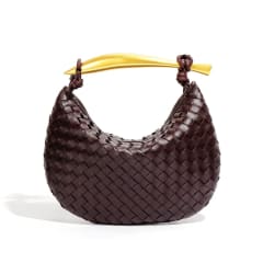 Bolso Hobo Mujer Trenzado Burdeo Veneta