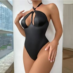 Body Enterito Cuerina Amanda Negro