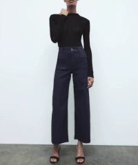 Jeans Mujer Straight Leg Tiro Alto Azul Oscuro Bianca