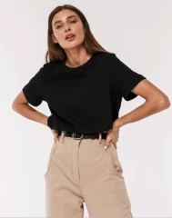 Polera Basica Algodón Carla Negro