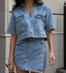 Conjunto Denim de Mujer Olivia Azul Claro