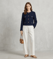 Blazer Azul Marino mujer corto elegante fiorella