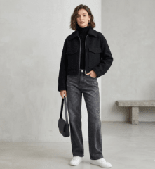 Chaqueta Negra Mujer Corta con Cierre Anto