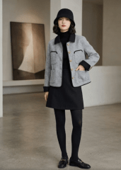 Chaqueta de Lana Mujer Gris Genova